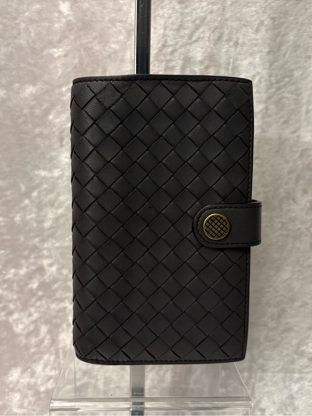 Bottega Veneta Intrecciato Nappa Two-Tone Medium Wallet Purple Blush Authentic